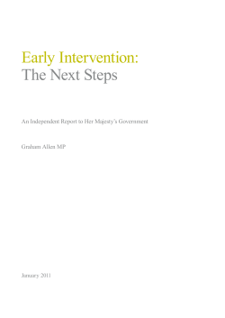 Early Intervention: The Next Steps