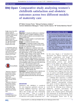 Comparative study analysing women`s childbirth satisfaction and
