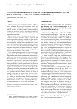 Alternative management strategies to prevent and control endo