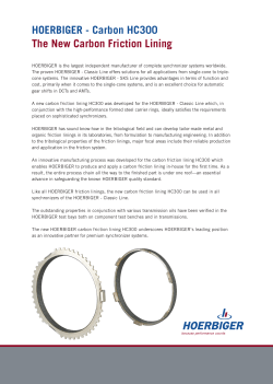 HOERBIGER - Carbon HC300 The New Carbon Friction Lining