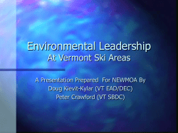 Environmental Leadership At Vermont Ski Areas