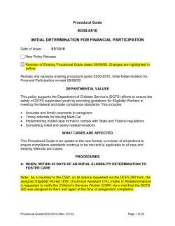 initial determination for financial participation