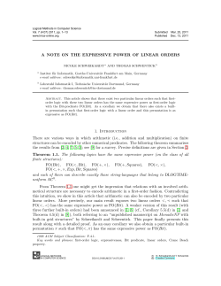 A NOTE ON THE EXPRESSIVE POWER OF LINEAR ORDERS 1