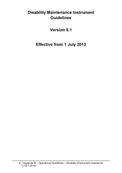 Disability Maintenance Instrument Version 6.1