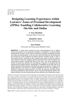 Designing Learning Experiences within Learners` Zones of Proximal