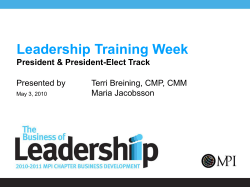 Chapter Leaders Forum (WEC) - Meeting Professionals International