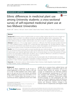Ethnic differences in medicinal plant use among University students