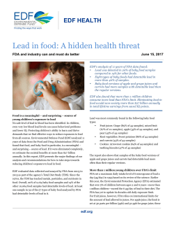 Lead in food: A hidden health threat