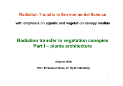 Radiation Transfer in Environmental Science - Lecture 2