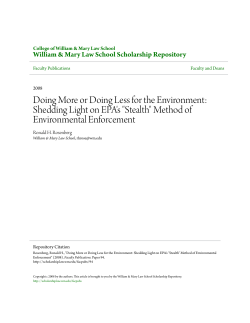 Doing More or Doing Less for the Environment: Shedding Light on