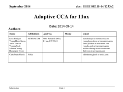 Adaptive CCA September 2014