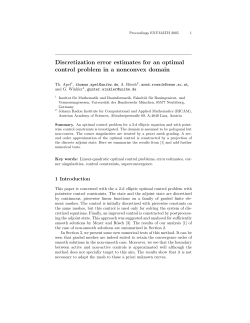 Discretization error estimates for an optimal control problem in a
