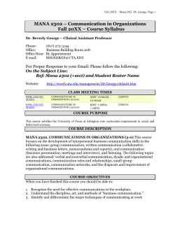 MANA 2302 - The University of Texas at Arlington