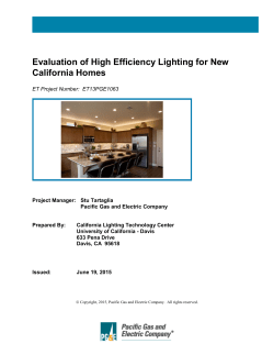 Evaluation of High Efficiency Lighting for New California Homes