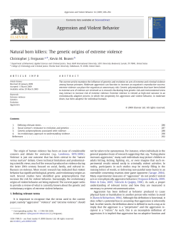 Natural born killers: The genetic origins of extreme violence