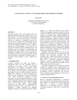 A Conceptual Activity Cycle-Based Simulation Modeling Method 1