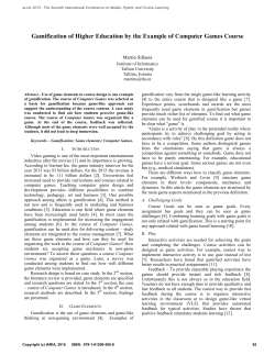 Gamification of Higher Education by the Example of Computer