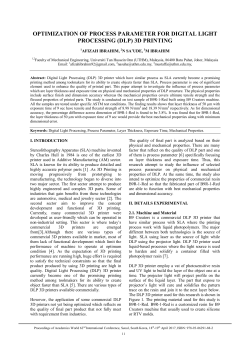 optimization of process parameter for digital light processing (dlp) 3d