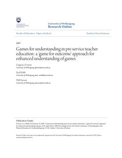 Games for understanding in pre service teacher education: a `game