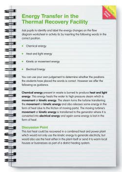 Energy Transfer in the Thermal Recovery Facility