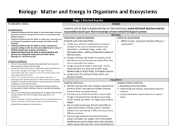 Biology: Matter and Energy in Organisms and Ecosystems