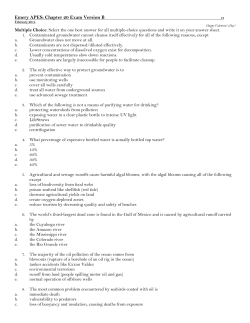 Emery APES: Chapter 20 Exam Version B 13 February 2014 Happy