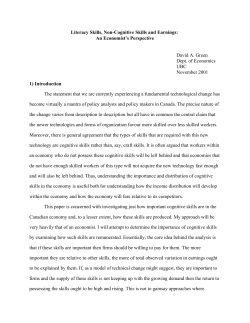 Literacy Skills, Non-Cognitive Skills and Earnings