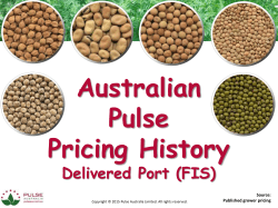 Australian Pulse Pricing History