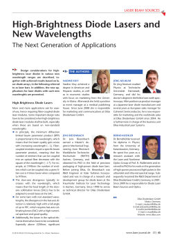 High-Brightness Diode Lasers and New Wavelengths