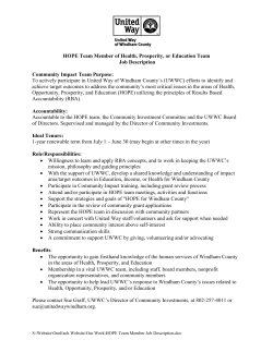 HOPE team job description - United Way of Windham County