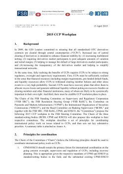 2015 CCP workplan - Bank for International Settlements