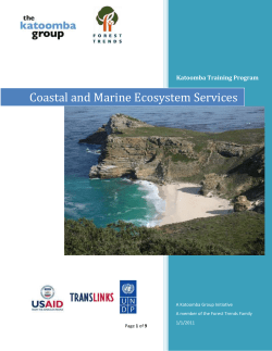 Coastal and Marine Ecosystem Services