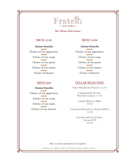 Set Menu Selections MENU $148 Amuse
