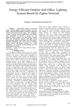 Energy Efficient Outdoor And Office Lighting System Based