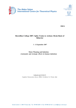 Motor Planning and Imitation (Automatic and strategic effects