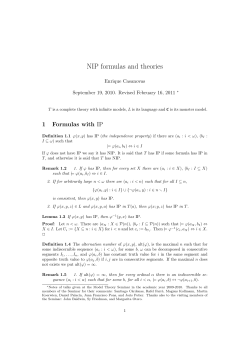 NIP formulas and theories - Universitat de Barcelona