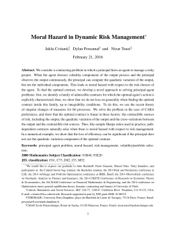 Moral Hazard in Dynamic Risk Management