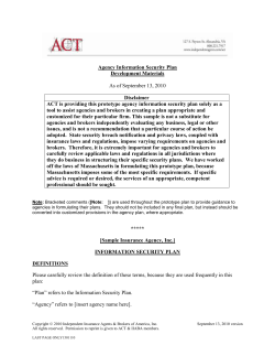 ACT PrototypeSecurityPlan - Independent Insurance Agents