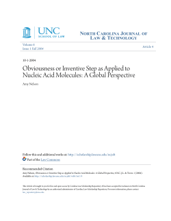 Obviousness or Inventive Step as Applied to Nucleic Acid Molecules