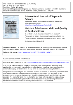 Nutrient Solutions on Yield and Quality of Basil and Cress