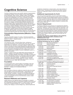 Cognitive Science - Bulletin < Brown