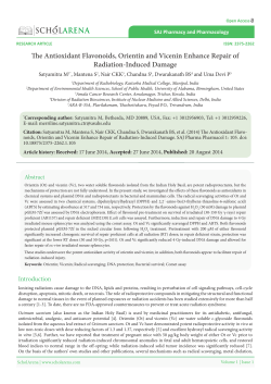 The Antioxidant Flavonoids, Orientin and Vicenin Enhance Repair of