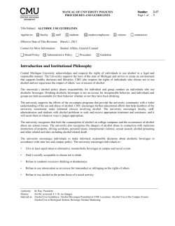 Alcohol Policy - Central Michigan University