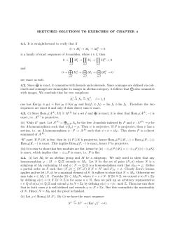 SKETCHED SOLUTIONS TO EXERCISES OF CHAPTER 4 4.1. It is