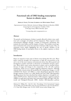 Functional role of DRE-binding transcription factors in abiotic stress