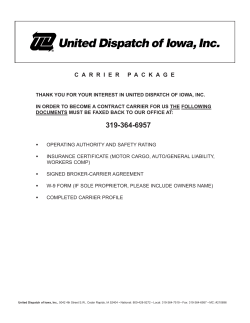 Iowa Carrier Package - United Dispatch, Inc.