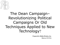 The Internet &ndash; Revolutionizing Political Campaigns?