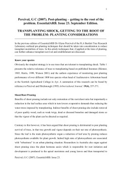 Percival, G C (2007). Post-planting &ndash; getting to the root of the