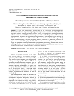 Determining Barberry Quality Based on Color Spectrum