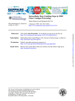 Class I Antigen Processing Intracellular Rate